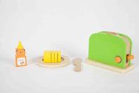 Toddler&amp;#39;s Drewniany Toaster Zabawka, Soild Wood Childrens Play Zestawy Kuchenne