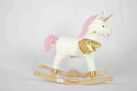 Biały Toddler Drewniane zabawki Koń ca Jednorożec Do High Rack Nadziewane Zwierzę ty Seat