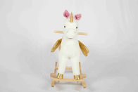 Biały Toddler Drewniane zabawki Koń ca Jednorożec Do High Rack Nadziewane Zwierzę ty Seat