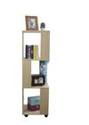 Ekonomiczny Dom Drewniany Rack Książka Trzy Panele Hollow Design Z 4 Koła
