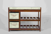 Orzech klasyczny nowoczesny meble drewniane Stół do przechowywania obuwia z 2 szufladami tkaniny