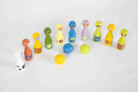 Dzieci Bowling Set Toddler Drewniane Zabawki Z 10 Różnych Zwierząt Pins I 3 Kolor Balls