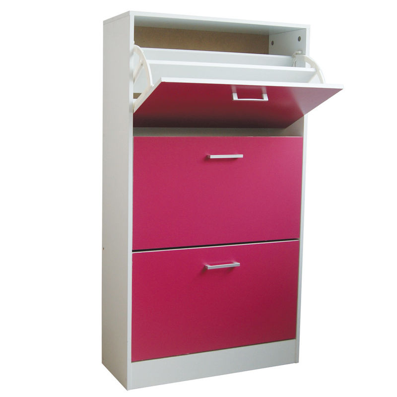 Rose Red Drewniane Home Cabin Cabinet 3 Tier Flip szuflady z PVC uchwyt